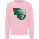 Curled Saudi Arabia Flag Arabian Day Football Mens Sweatshirt Jumper Light Pink
