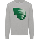 Curled Saudi Arabia Flag Arabian Day Football Mens Sweatshirt Jumper Sports Grey