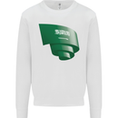 Curled Saudi Arabia Flag Arabian Day Football Mens Sweatshirt Jumper White