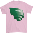 Curled Saudi Arabia Flag Arabian Day Football Mens T-Shirt 100% Cotton Light Pink
