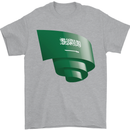 Curled Saudi Arabia Flag Arabian Day Football Mens T-Shirt 100% Cotton Sports Grey