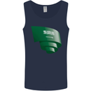 Curled Saudi Arabia Flag Arabian Day Football Mens Vest Tank Top Navy Blue