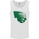 Curled Saudi Arabia Flag Arabian Day Football Mens Vest Tank Top White