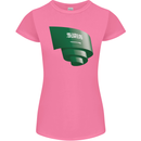 Curled Saudi Arabia Flag Arabian Day Football Womens Petite Cut T-Shirt Azalea