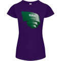 Curled Saudi Arabia Flag Arabian Day Football Womens Petite Cut T-Shirt Purple