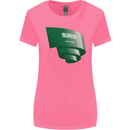 Curled Saudi Arabia Flag Arabian Day Football Womens Wider Cut T-Shirt Azalea