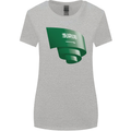 Curled Saudi Arabia Flag Arabian Day Football Womens Wider Cut T-Shirt Sports Grey