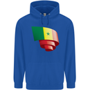 Curled Senegal Flag Senegalese Day Football Childrens Kids Hoodie Royal Blue