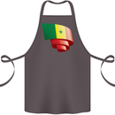Curled Senegal Flag Senegalese Day Football Cotton Apron 100% Organic Dark Grey