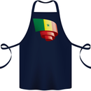 Curled Senegal Flag Senegalese Day Football Cotton Apron 100% Organic Navy Blue