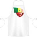 Curled Senegal Flag Senegalese Day Football Cotton Apron 100% Organic White