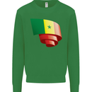 Curled Senegal Flag Senegalese Day Football Kids Sweatshirt Jumper Irish Green