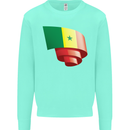 Curled Senegal Flag Senegalese Day Football Kids Sweatshirt Jumper Peppermint