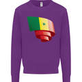 Curled Senegal Flag Senegalese Day Football Kids Sweatshirt Jumper Purple
