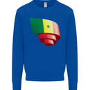 Curled Senegal Flag Senegalese Day Football Kids Sweatshirt Jumper Royal Blue