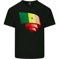 Curled Senegal Flag Senegalese Day Football Kids T-Shirt Childrens Black