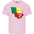 Curled Senegal Flag Senegalese Day Football Kids T-Shirt Childrens Light Pink