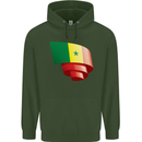 Curled Senegal Flag Senegalese Day Football Mens 80% Cotton Hoodie Forest Green