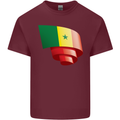 Curled Senegal Flag Senegalese Day Football Mens Cotton T-Shirt Tee Top Maroon