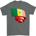Curled Senegal Flag Senegalese Day Football Mens T-Shirt 100% Cotton Charcoal