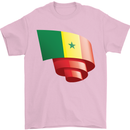Curled Senegal Flag Senegalese Day Football Mens T-Shirt 100% Cotton Light Pink