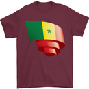 Curled Senegal Flag Senegalese Day Football Mens T-Shirt 100% Cotton Maroon
