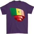 Curled Senegal Flag Senegalese Day Football Mens T-Shirt 100% Cotton Purple