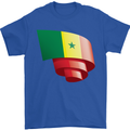 Curled Senegal Flag Senegalese Day Football Mens T-Shirt 100% Cotton Royal Blue