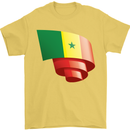 Curled Senegal Flag Senegalese Day Football Mens T-Shirt 100% Cotton Yellow