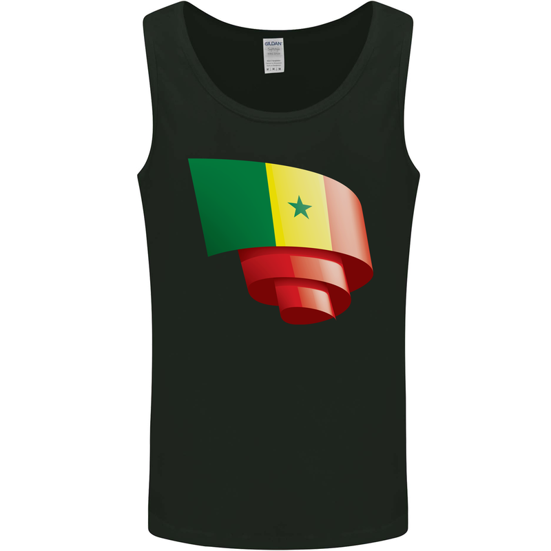 Curled Senegal Flag Senegalese Day Football Mens Vest Tank Top Black