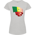 Curled Senegal Flag Senegalese Day Football Womens Petite Cut T-Shirt Sports Grey