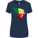 Curled Senegal Flag Senegalese Day Football Womens Wider Cut T-Shirt Navy Blue