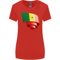 Curled Senegal Flag Senegalese Day Football Womens Wider Cut T-Shirt Red