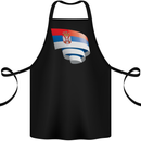 Curled Serbia Flag Serbia Day Football Cotton Apron 100% Organic Black