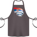 Curled Serbia Flag Serbia Day Football Cotton Apron 100% Organic Dark Grey