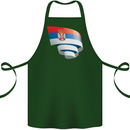 Curled Serbia Flag Serbia Day Football Cotton Apron 100% Organic Forest Green