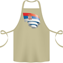 Curled Serbia Flag Serbia Day Football Cotton Apron 100% Organic Khaki