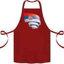 Curled Serbia Flag Serbia Day Football Cotton Apron 100% Organic Maroon
