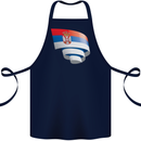 Curled Serbia Flag Serbia Day Football Cotton Apron 100% Organic Navy Blue