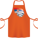 Curled Serbia Flag Serbia Day Football Cotton Apron 100% Organic Orange