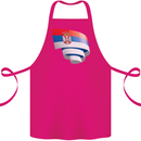 Curled Serbia Flag Serbia Day Football Cotton Apron 100% Organic Pink