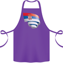 Curled Serbia Flag Serbia Day Football Cotton Apron 100% Organic Purple