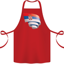 Curled Serbia Flag Serbia Day Football Cotton Apron 100% Organic Red