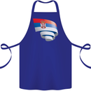 Curled Serbia Flag Serbia Day Football Cotton Apron 100% Organic Royal Blue