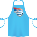 Curled Serbia Flag Serbia Day Football Cotton Apron 100% Organic Turquoise