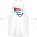 Curled Serbia Flag Serbia Day Football Cotton Apron 100% Organic White