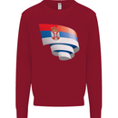 Curled Serbia Flag Serbia Day Football Kids Sweatshirt Jumper Red