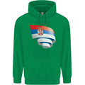 Curled Serbia Flag Serbia Day Football Mens 80% Cotton Hoodie Irish Green