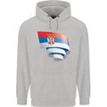 Curled Serbia Flag Serbia Day Football Mens 80% Cotton Hoodie Sports Grey