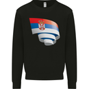 Curled Serbia Flag Serbia Day Football Mens Sweatshirt Jumper Black